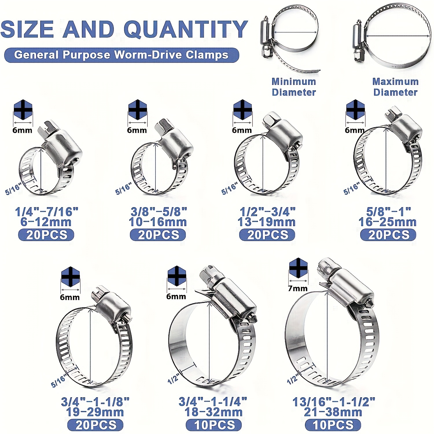 60/120pcs Stainless Steel Hose - Drain Pipe Clip 리뷰 및 가격