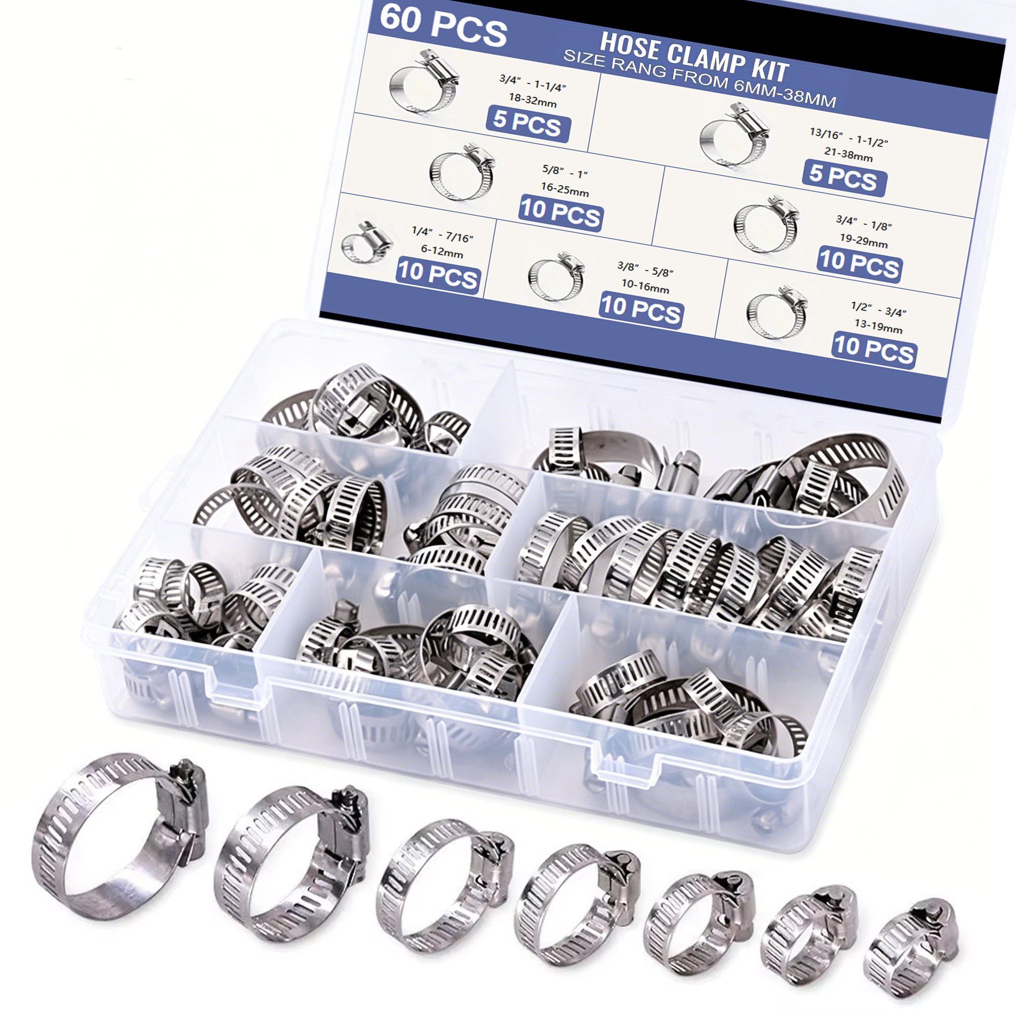 60/120pcs Stainless Steel Hose - Drain Pipe Clip 리뷰 및 가격